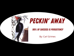 Read more about the article Peckin’ Away for April
